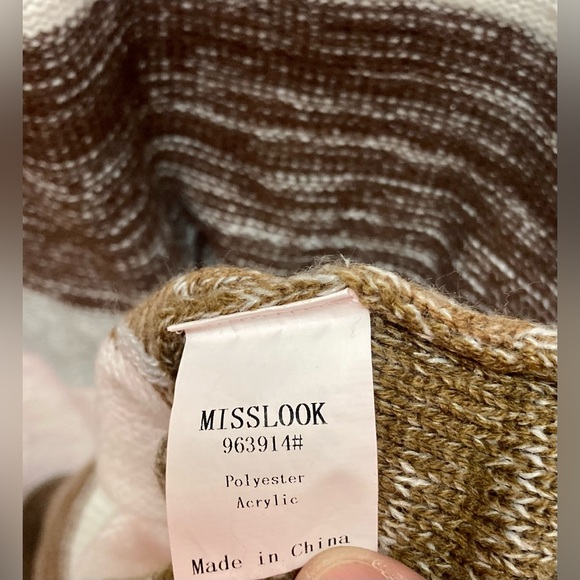 MISSLOOK Women’s Coastal Striped Pastel Balloon Sleeve Lightweight Sweater XXL - Picture 6 of 9